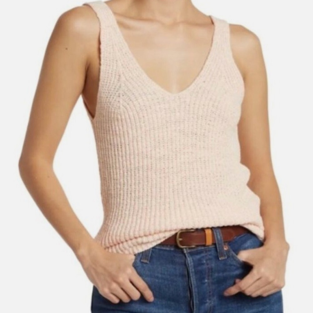 MADEWELL roanne knit tank top in lucid pink size Small